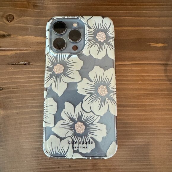 iPhone 13 Pro KATE SPADE Clear Flower Case With Pink Details - Picture 1 of 5